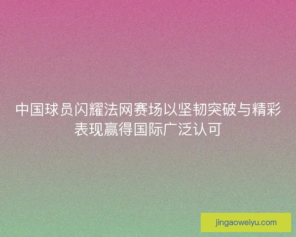 中国球员闪耀法网赛场以坚韧突破与精彩表现赢得国际广泛认可
